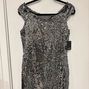 Marina Gunmetal sequin dress size 12
